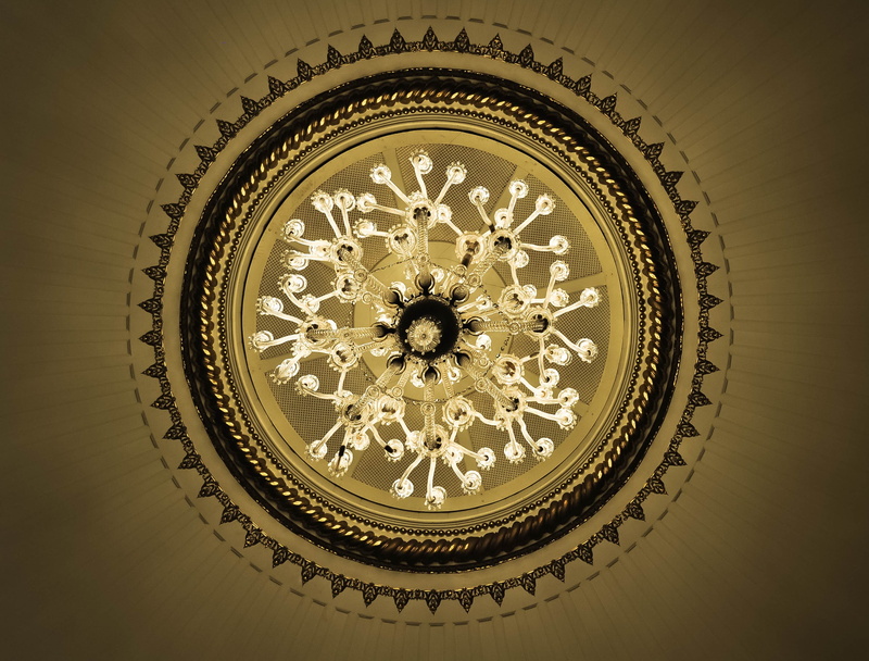 geometric shape, santa, design, theatre, architecture, recife, built structure, creativity, clock face, chandelier, clock, pernabuco, ornate, gold colored