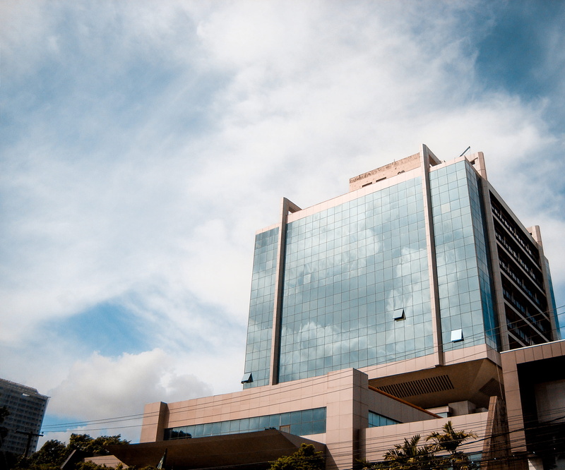 low angle view, modern, conde da boa vista, office, window, 2K, recife, architecture, built structure, nature, sunlight, reflex, industry, day, cloud - sky