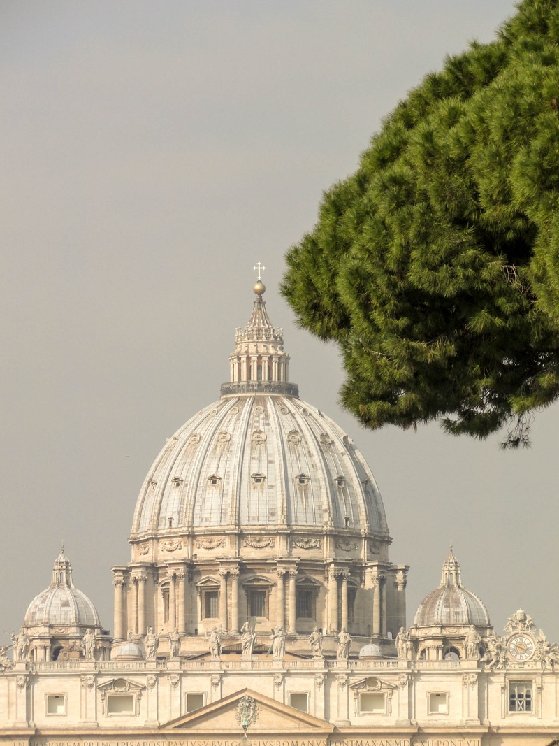 church, travel destinations, catholic, sky, rome, nature, architecture, cupola, religion, building, dome, built structure, italy, 2K, tree, travel, place of worship