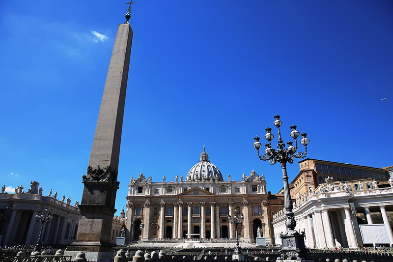 obelisk, lantern, 1080P, the sky, St. Peters Cathedral, St. Peters square, The Vatican