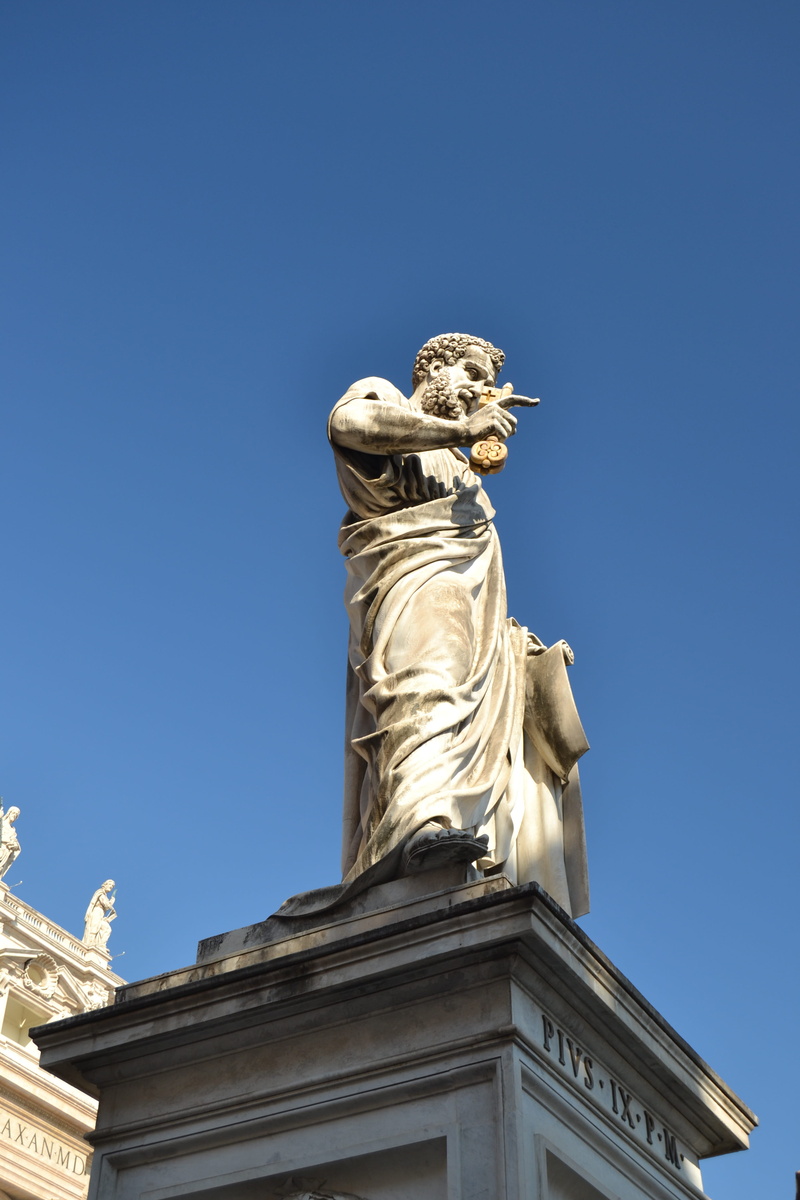 low angle view, nature, st peters square, church, sunlight, rome, sculpture, no people, craft, architecture, catholic, representation, basilica, art and craft