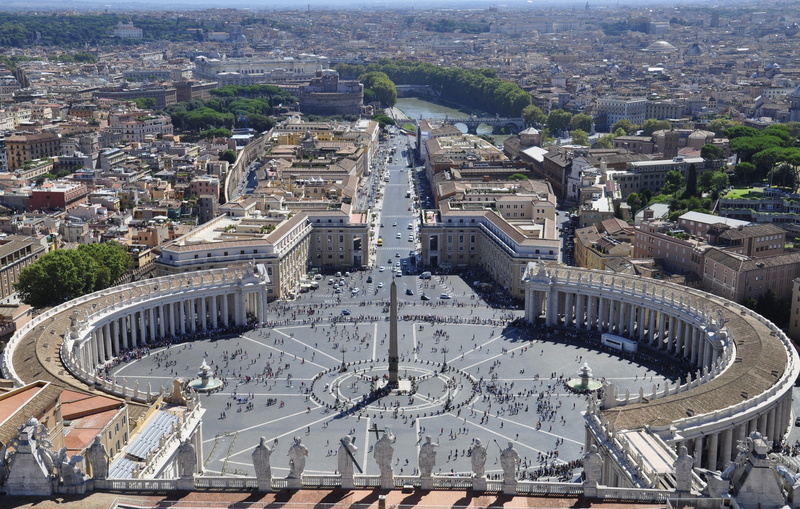 history, building exterior, no people, rome, basilica, cityscape, city, vatican, office building exterior, 4K, day, nature, high angle view, the past