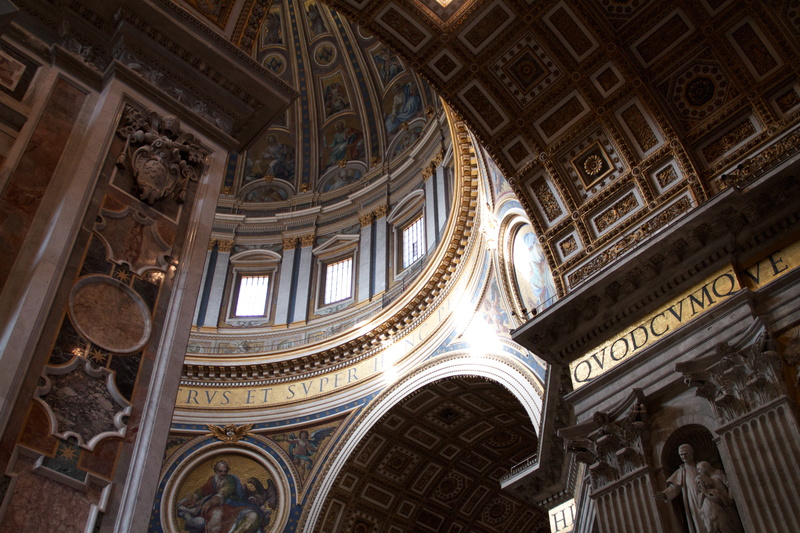 indoors, the past, mural, 5K, place of worship, art and craft, architectural column, building, rome, st peters basilica, no people, italy, arch, history