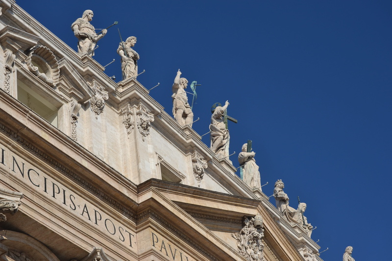 religion, sky, st peters square, day, clear sky, blue, nature, vatican, church, sunlight, no people, potato, statue, history, travel destinations, craft