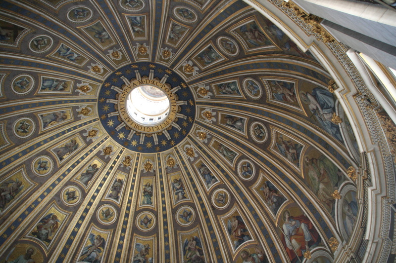 directly below, vatican, shape, no people, pattern, ceiling, st peters basilica, low angle view, ornate, spirituality, built structure, architecture, famous Place
