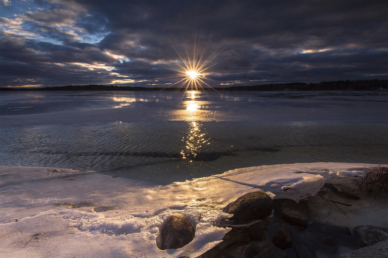 new, lake, massabesi, thaw, New Hampshire, england, Lake Massabesic, the sun, 1080P, New England
