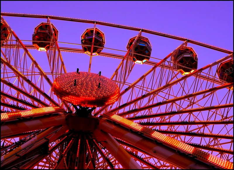 no people, architecture, Fair, ride, lighting, fairground, construction, carnies, Folk, evening, Folk Festival, nature, wheel, carnival, 2K, lamps, Ferris Wheel