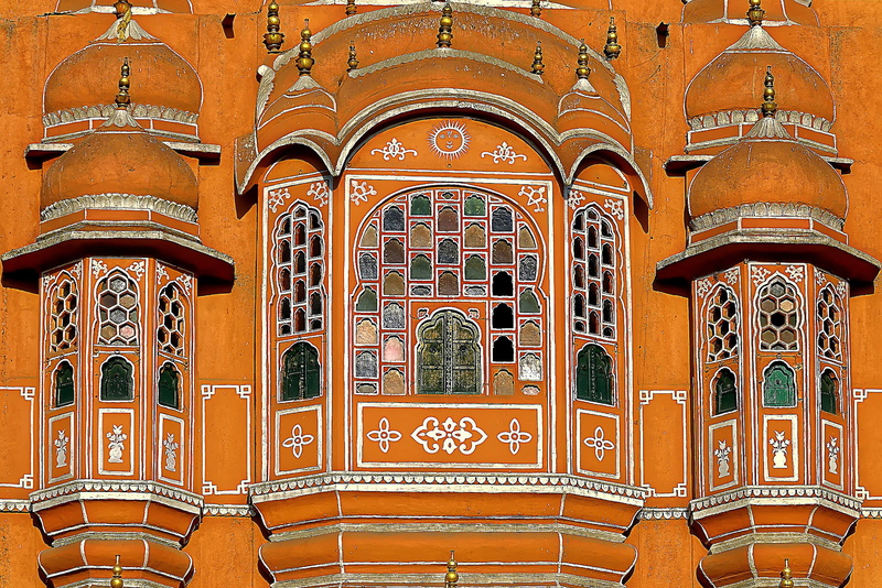 places of interest, 4K, architectural feature, built structure, travel, arched, rajasthan, jaipur, maharaja, no people, palace of winds, architectural column