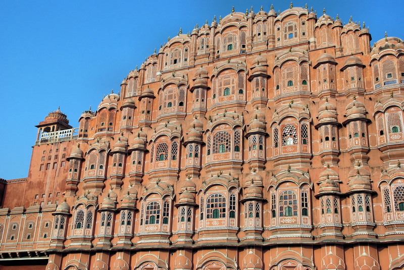facade, mural, city, daytime, building exterior, built structure, architectural feature, photo, jaipur, nature, history, maharajah, rajastan, concrete