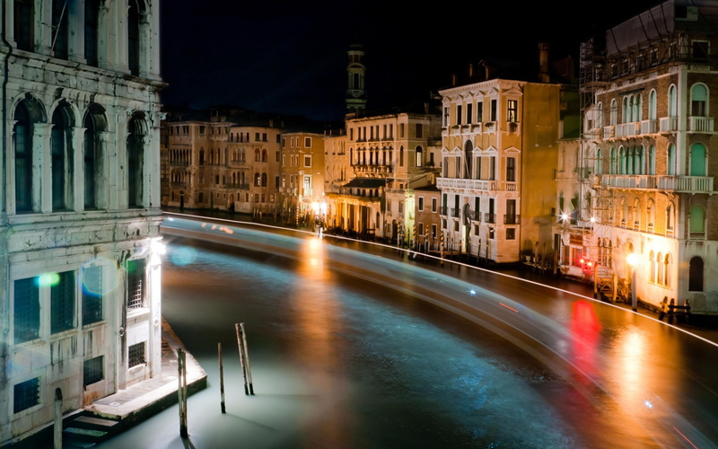 colors, world, light, italy, rivers, long, night, android, cities, exposure, 2K, venice