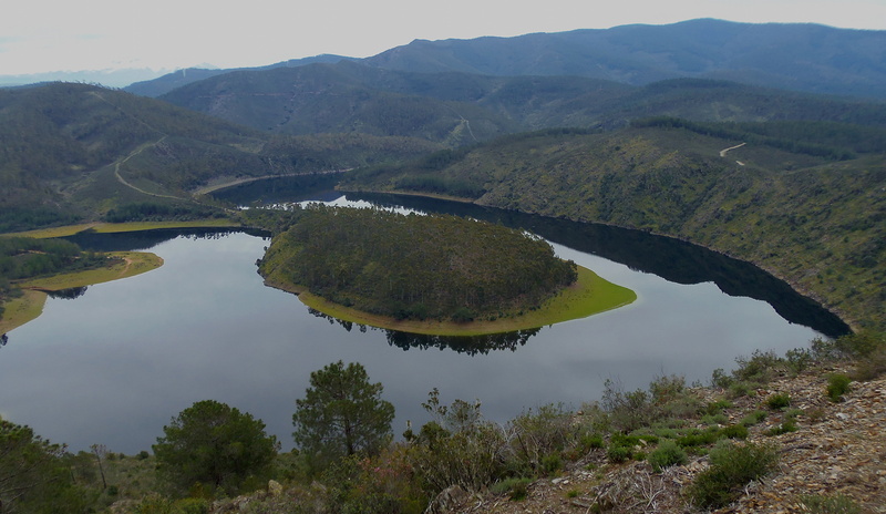 tree, meander, sky, land, outdoors, extremadura, beauty in nature, tranquility, mountain range, river, scenics - nature, 4K, plant, no people, nature
