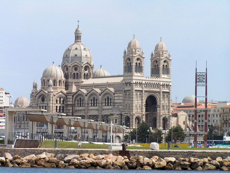 marseille, france, provence, cathedrale, 720P, panorama, nature, architecture, temple, panoramic, cities, major