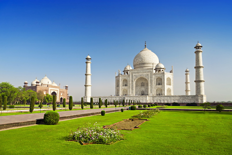 travel destinations, temple, ancient civilization, built structure, India, grass, castle, mahal, casstle, nature, Uttar, Agra, the past, clear sky, The Taj Mahal