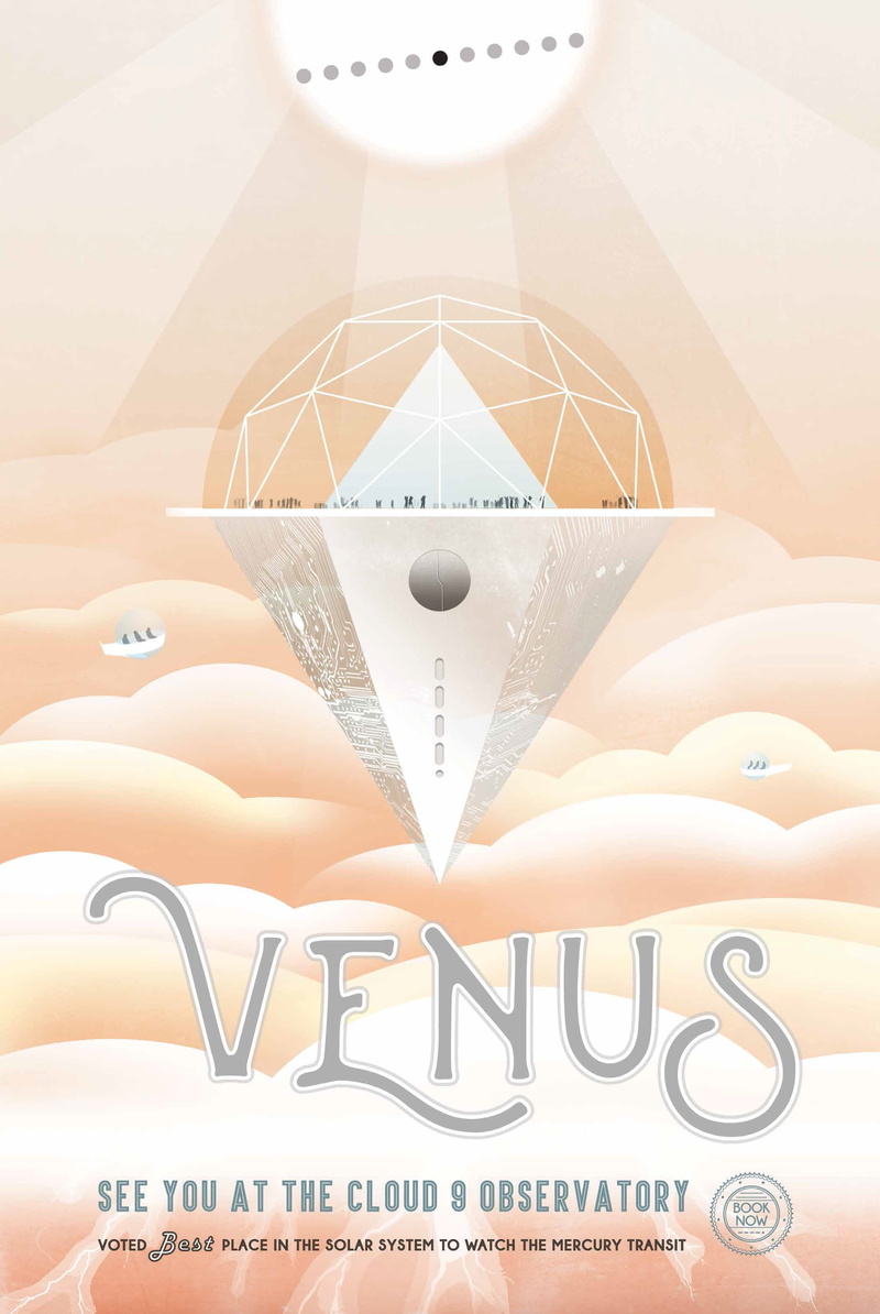 Venus, material style, 2K, Travel posters, JPL (Jet Propulsion Laboratory), science fiction, NASA, space, planet