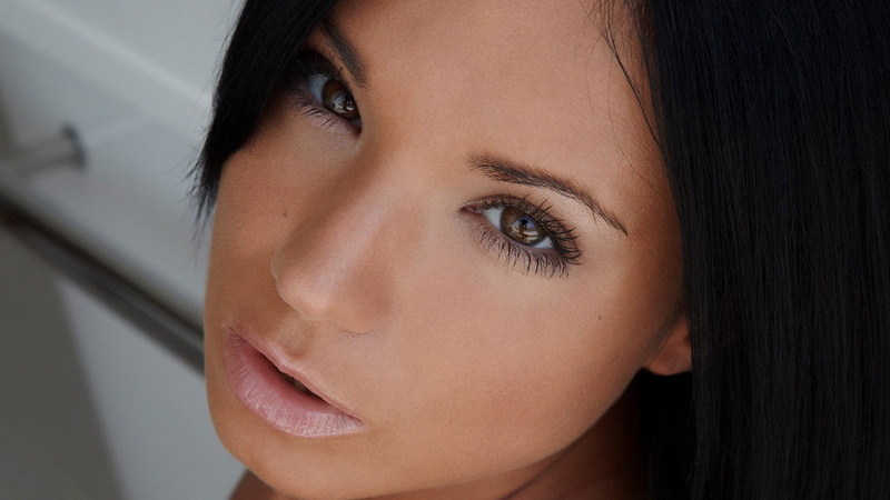 ashley, women, eyes, bulgari, 1080P, models, brunettes