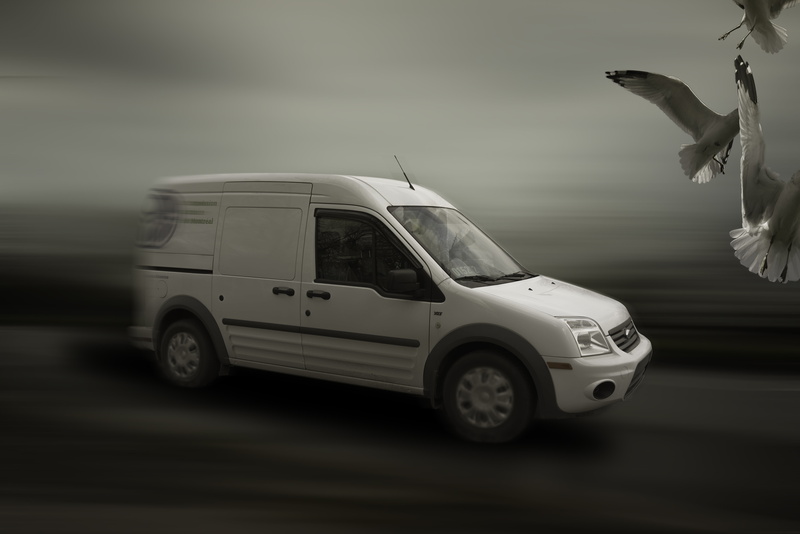 motion, view, nature, tourneo, traffic, blur, driving, drive, minivan, highway, focus on foreground, mode of transportation, sky, motor vehicle, fast, speed