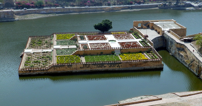 botanical garden, garden, outdoors, travel, india, tranquility, nautical vessel, nature, food and drink, food, amber fort, building exterior, no people