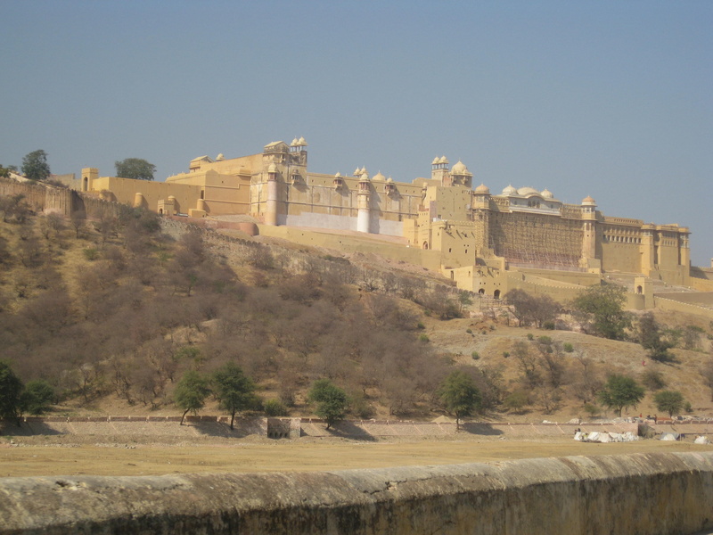 sky, brown, ancient civilization, building exterior, Palace, clear sky, cloudy, fort, history, india, royal, day, landmark, tree, plant, concrete, fortress
