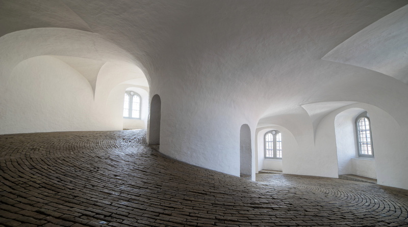 indoors, history, tower, white color, kabenhavn, day, no People, wall - building feature, nature, Round Tower, 4K, dark, built Structure, round, Denmark