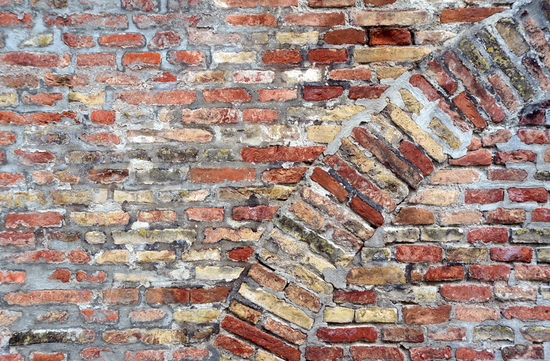 pattern, wall, outdoors, day, backgrounds, bricked up, wall - building feature, arch, red, round arch, built structure, rough, texture, input, brick wall