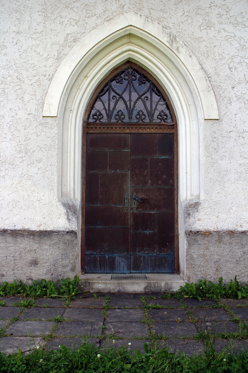 outdoors, metal fitting, home, round arch, architecture, protection, input, doorway, house entrance, front door, church door, entrance door, historically