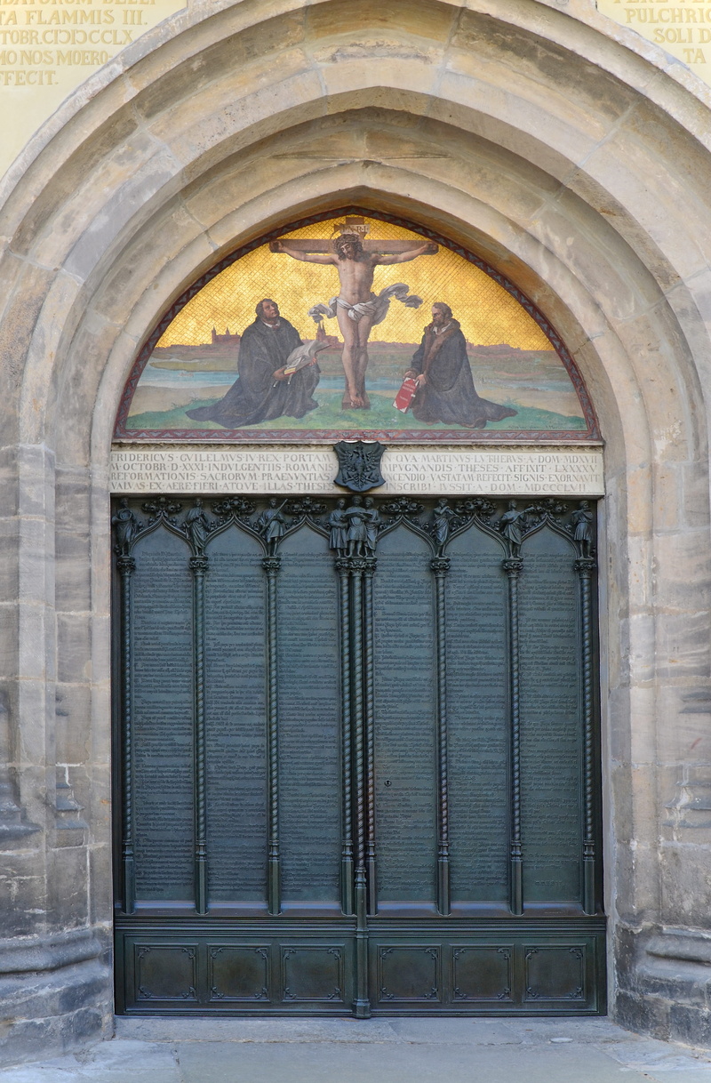 europe, daytime, day, Door, 4K, theses, church, black, art and craft, built structure, church door, male likeness, architecture, melanchthon, history