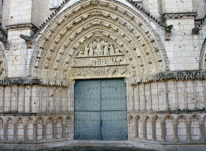 low angle view, spirituality, no people, cathedral entrance, ornate doors, place of worship, building, the past, stone architecture, grand entrance, ornate carvings