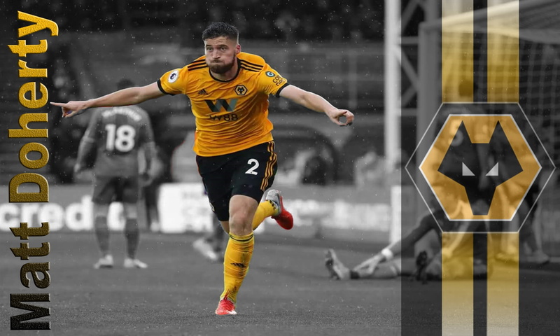 england, gold and black, running, premier league, wolves, motion, exercising, out of darkness cometh light, old gold, Matt Doherty, adult, rain, wolverhampton wanderers fc