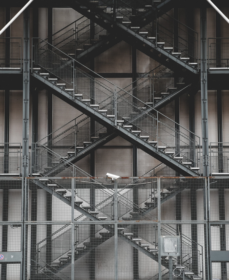 fire escape, building, connection, 4K, building exterior, staircase, accidents and disasters, architecture, no people, built structure, railing, view