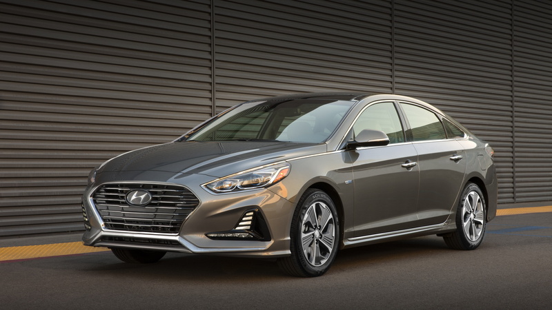 4k, gray, accent, hyundai, sedan, 2018 Cars, 4K, Hyundai Sonata Hybrid