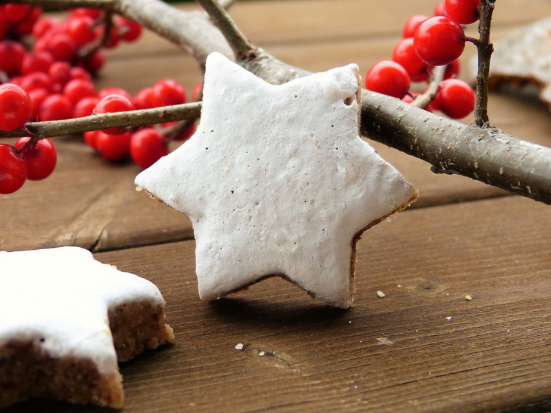 outdoors, still life, food and drink, fruit, red, focus on foreground, cookie, wood - material, accent, ilex verticilata, table, food, advent, homemade