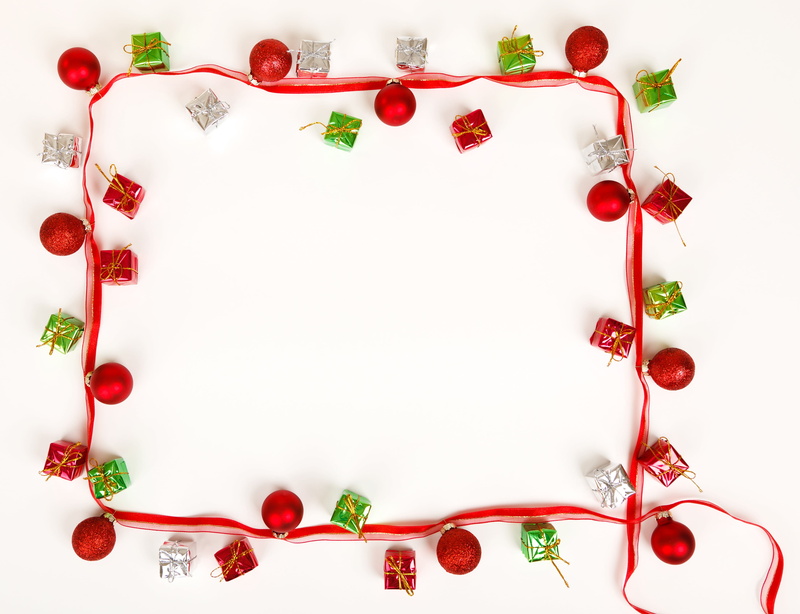 backgrounds, ball, arrangement, white, digital composite, celebration, paper, no people, copy space, message, border, 4K, red, season, christmas, ribbon