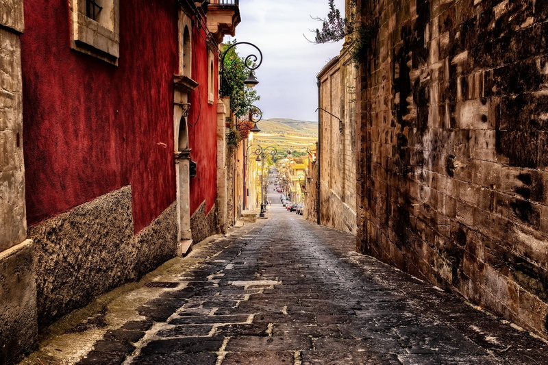 old, the way forward, footpath, houses, historic center, 5K, stone, paved, building exterior, building, travel destinations, historically, downtown, italy