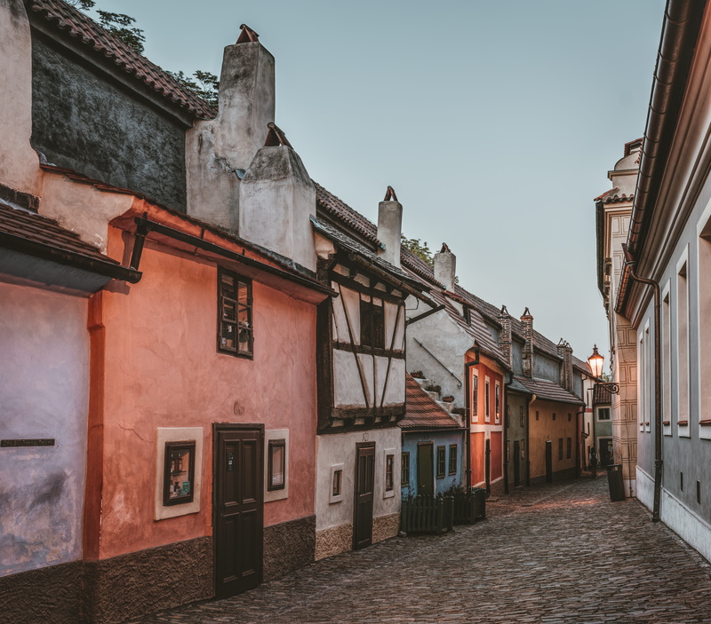 czech republic, house, road, alley, prague, mood, row house, window, tourism, residential district, golden lane, praha, 5K, built structure, building exterior