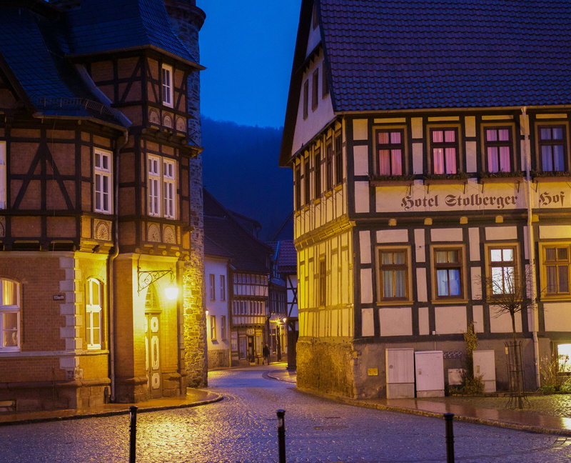 illuminated, old town hall, historically, building, dusk, 4K, sky, old town, truss, city view, romantic, built structure, resin, evening, germany, cobblestones