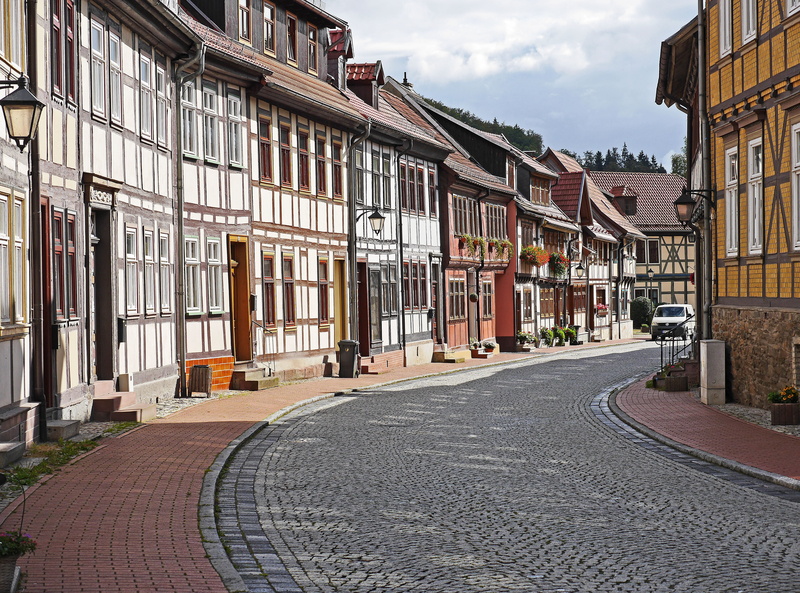 stolberg, the way forward, footpath, cloud - sky, historically, germany, outdoors, romance, sky, building, street, romantic, no people, direction, row of houses