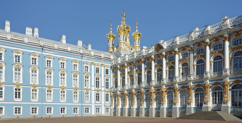 facade, architecture, 4K, sights, sculpture, travel destinations, city, building exterior, built structure, government, clear sky, travel, catherines palace