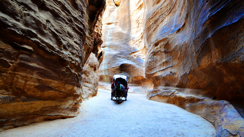 rocks, Jordan, 4k, high, Petra, 4K, horse, carriage, cliffs