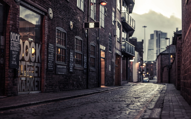 lanterns, alley, cities, 1080P, photography, x, art, Streets, tiltshift, abstract, buildings, hd