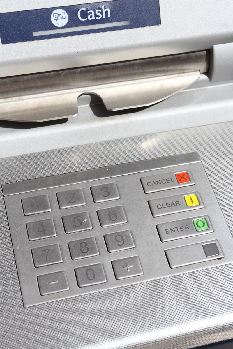 high angle view, technology, service, account, finance, bank, transaction, no people, business, western script, keypad, number, communication, convenience