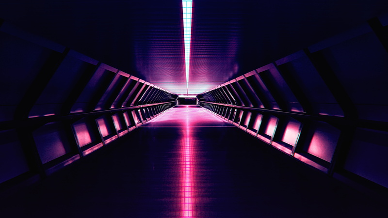 Retro, 4K, Synthwave, Purple, 4K, Pink, Electronic music, Neon, Architecture