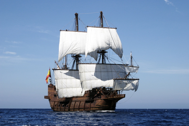 barco, mar, galeon, 1080P, velas