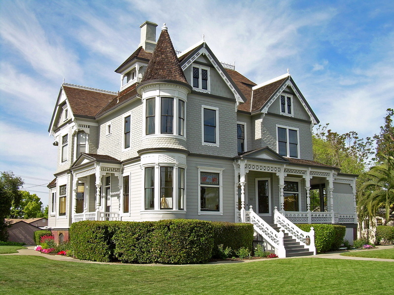 1080P, the bushes, mansion, Charles Copeland Morse Mansion, lawn, USA, historical, monument, house, CA, design, porch