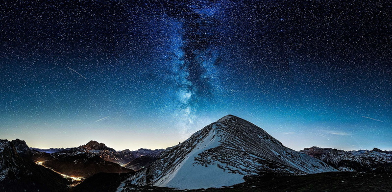 light, stars, milky, The milky Way, valley, horizon, mystery, mountain, way, countryside, brown, space, 1080P