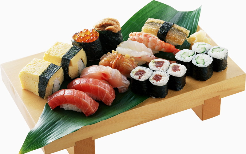 dieting, sushi, 1080P, wasabi Sauce, close-up, backgrounds, eel, red, cultures, healthy Eating, freshness, japanese food, seaweed, sashimi, plate, prepared Shrimp