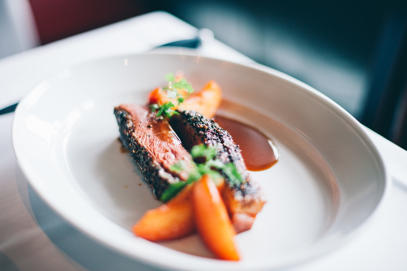 japanese food, vegetable, high angle view, red, herb, plate, salmon Steak, ceramic, gourmet, wellbeing, dinner, food State, garnish, indulgence, restaurant