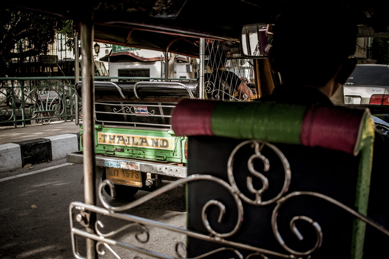 focus on foreground, refreshment, day, truck, food and drink, metal, thailand, outdoors, daytime, container, railing, road, no people, built structure