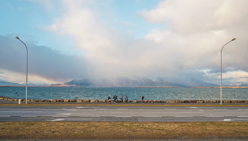 mountain, iceland, reykjavik, lake, land, beach, street light, streetlamps, 5K, blue, day, crossing, group, cloud - sky, islande, island, skies, reykjavík