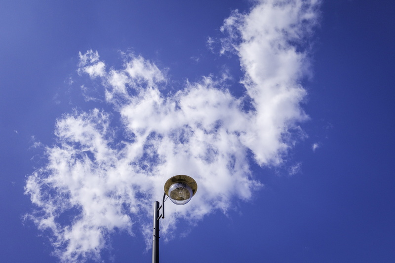 outdoors, lighting equipment, vivid, single object, calm, sunlight, scenics - nature, music, cloud - sky, flying, bright, illuminated, street light, daytime