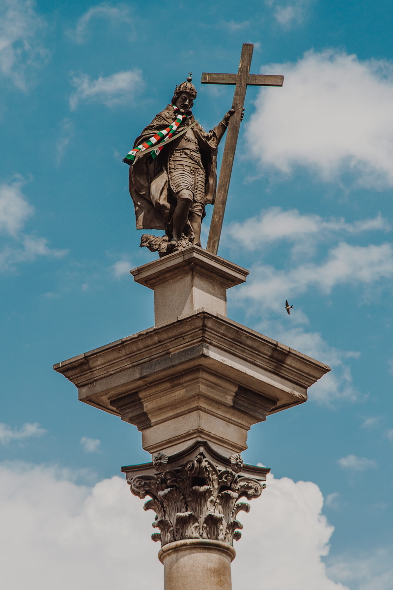 architecture, art and craft, warszawa, sigismunds column, spirituality, warsaw, statue, poland, religion, sky, monument, belief, angel, craft, legia, nature